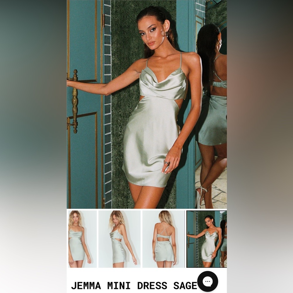 Princess Polly Jemma sage green dress